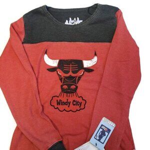 NBA Chicago Bulls Womens Size M Blindside Thermal Long Sleeve Top Touch Red